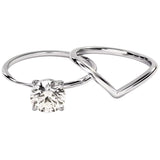 Luxury round brilliant moissanite bridal set from the Duo Collection in white gold ApolloGem.