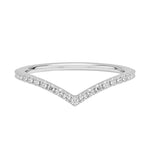 Stacking wishbone ring curved wedding band for pear shape engagement ring