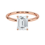 Luxury emerald cut moissanite solitaire engagement ring in 9k rose gold ApolloGem South Africa.