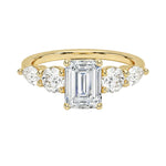 Yellow gold emerald cut engagement ring multi shape side stones South Africa