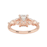 Detailed gallery view of emerald cut ring basket design ApolloGem jewelry