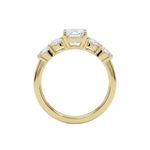 Yellow gold emerald cut engagement ring multi shape side stones South Africa