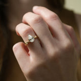 The Enchanted Vine pear cut moissanite engagement ring with twisted vine band ApolloGem