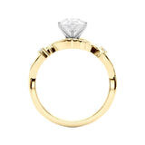 Side view of The Enchanted Vine ring showing the organic branch detail and secure prongs