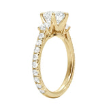 Six prong moissanite engagement ring with pavé diamonds on band South Africa