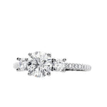 Round trilogy ring with pave setting bridal jewelry Cape Town romantic proposal