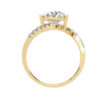 Modern tension style ring pear cut 9k yellow gold custom jewelry online store