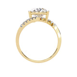 Modern tension style ring pear cut 9k yellow gold custom jewelry online store