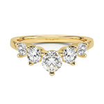 Secure integrated channel-set graduated round brilliant stone five-stone band in yellow gold ApolloGem