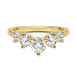 Secure integrated channel-set graduated round brilliant stone five-stone band in yellow gold ApolloGem