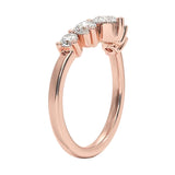Side profile of the Graduated Channel Five-Stone band showing robust gold walls and seamless integration