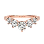Secure integrated channel-set graduated round brilliant stone five-stone band in rose gold ApolloGem