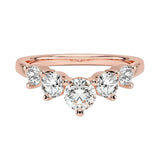 Secure integrated channel-set graduated round brilliant stone five-stone band in rose gold ApolloGem