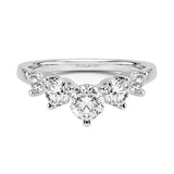 Secure integrated channel-set graduated round brilliant stone five-stone band in white gold ApolloGem