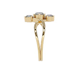 Symmetrical top-down view of the Infinity Loop Trilogy ring in polished yellow gold.