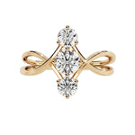 Split shank three stone engagement ring infinity loop design white gold South Africa