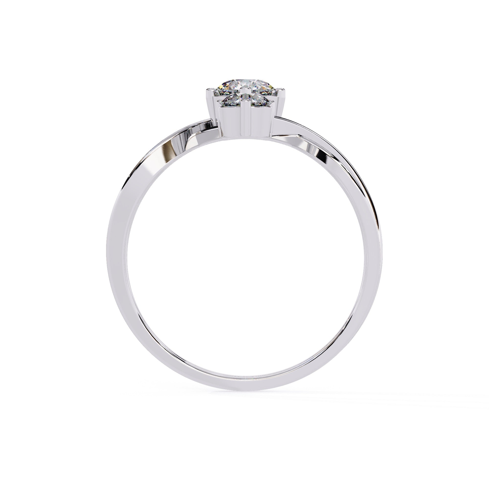 Diamond ring on a white background