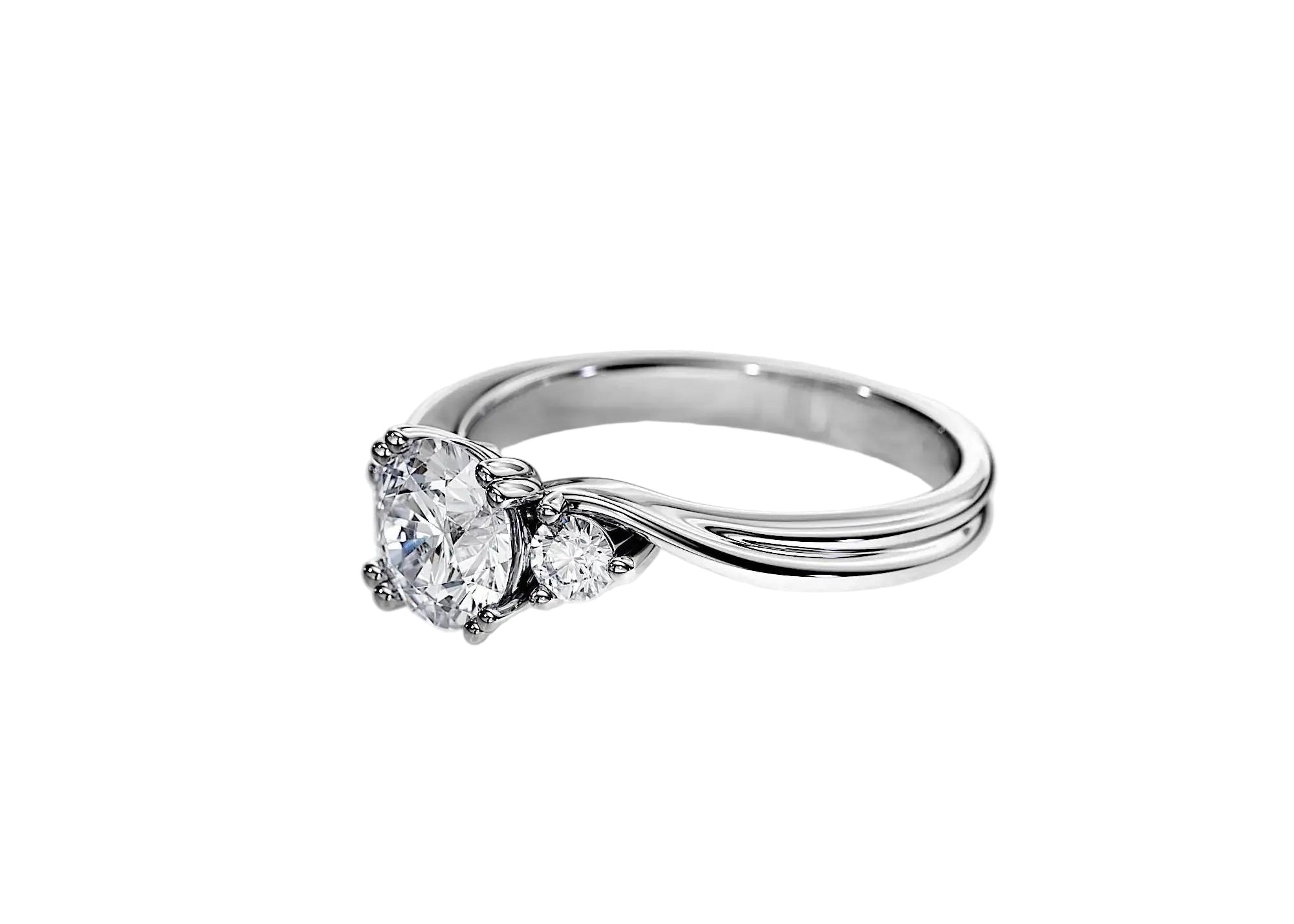 Diamond ring on a white background