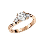 Intertwining gold band ring with 3 stones bridal jewelry Cape Town romantic