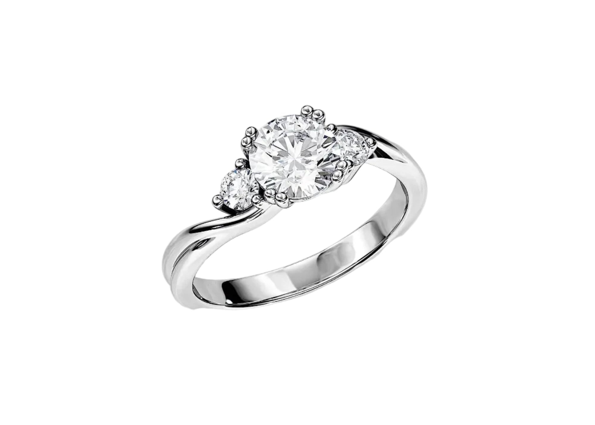Unique symbolical engagement ring infinity style 18k white gold affordable luxury online