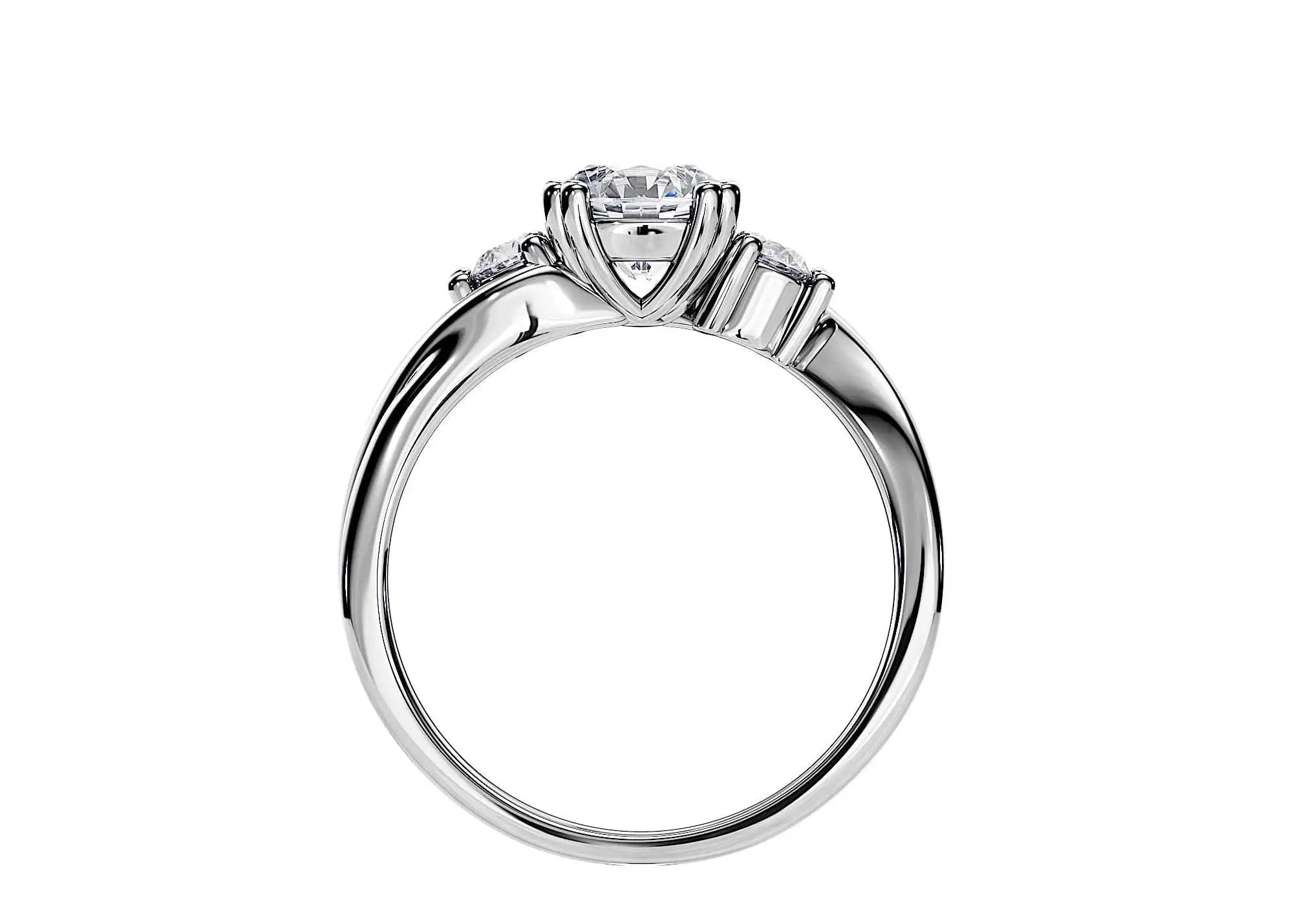 Diamond ring with a white background