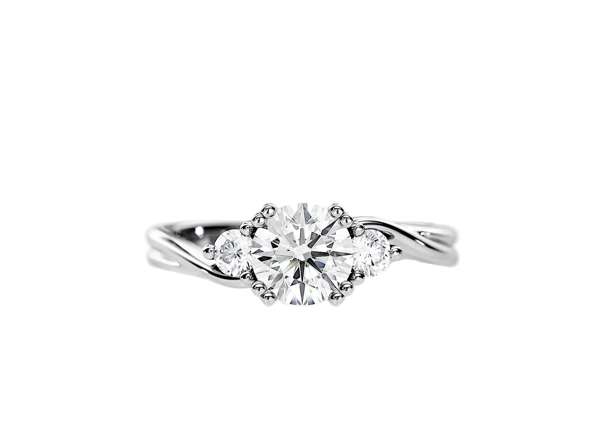 Diamond ring on a white background