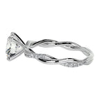 High-resolution jewelry render of the Infinity Twist ring showcasing secure setting and professional stone alignment.
