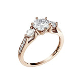 2 carat center stone legacy trilogy ring VVS clarity diamond alternative close up