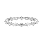 Sculpted shared-prong alternating marquise and round stone full eternity band in white gold ApolloGem.