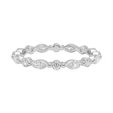 Sculpted shared-prong alternating marquise and round stone full eternity band in white gold ApolloGem.