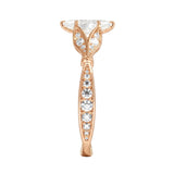 Side view of the Marquise Royal Lotus showing the architectural lotus setting