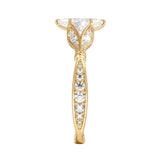 Side view of the Marquise Royal Lotus showing the architectural lotus setting