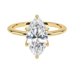 Marquise brilliant moissanite engagement ring with a six-prong single cat-claw setting ApolloGem.