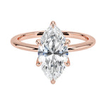 Marquise brilliant moissanite engagement ring with a six-prong single cat-claw setting ApolloGem.