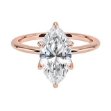 Marquise brilliant moissanite engagement ring with a six-prong single cat-claw setting ApolloGem.