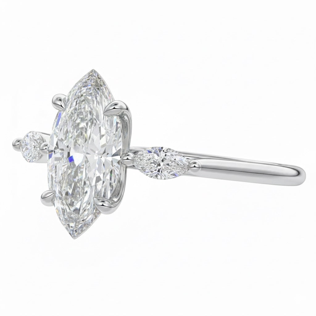 GRI certified marquise stellar ring in a premium ApolloGem engagement ring ready for a luxury Cape Town proposal