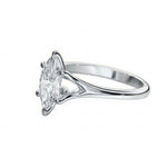 Detailed side view showing the architectural V-split shank and secure 6-prong cat-claw setting.