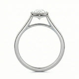 Art deco style pear moissanite ring thick gold band beaded rim Cape Town