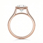 Art deco style round moissanite ring thick gold band beaded rim Cape Town