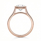 Art deco style round moissanite ring thick gold band beaded rim Cape Town