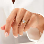  Heart shape Moissanite lab grown diamond engagement ring round shank with a bezel setting, on a gold band, against a white background.Moissanite engagement ring cape town south africa grand diamonds ralph jacobs jeulia 