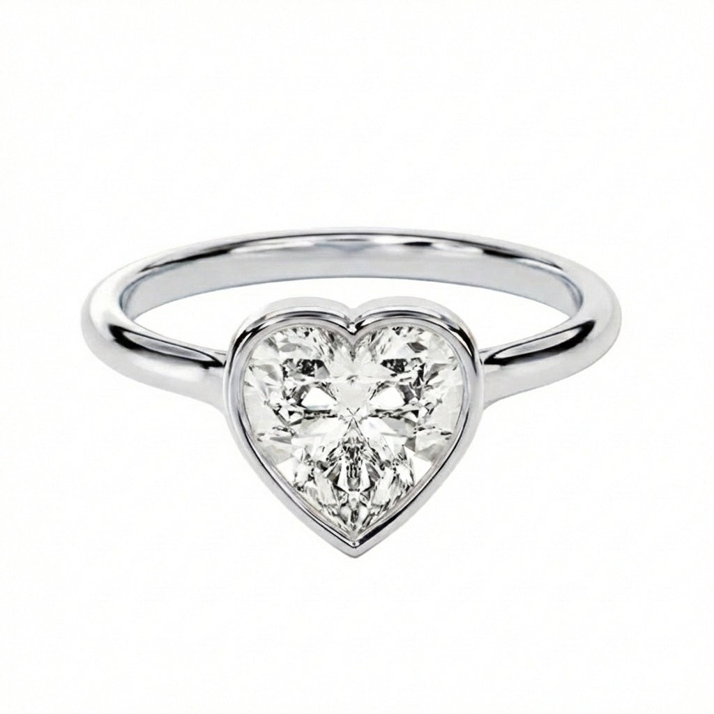 Minimalist tube ring heart shape 18k gold snag free design online store