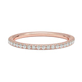 Gap stacking ring with round moissanite stones open design details