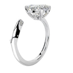 Four-prong oval solitaire with a unique contemporary shank design and high-quality GRI certified stones.