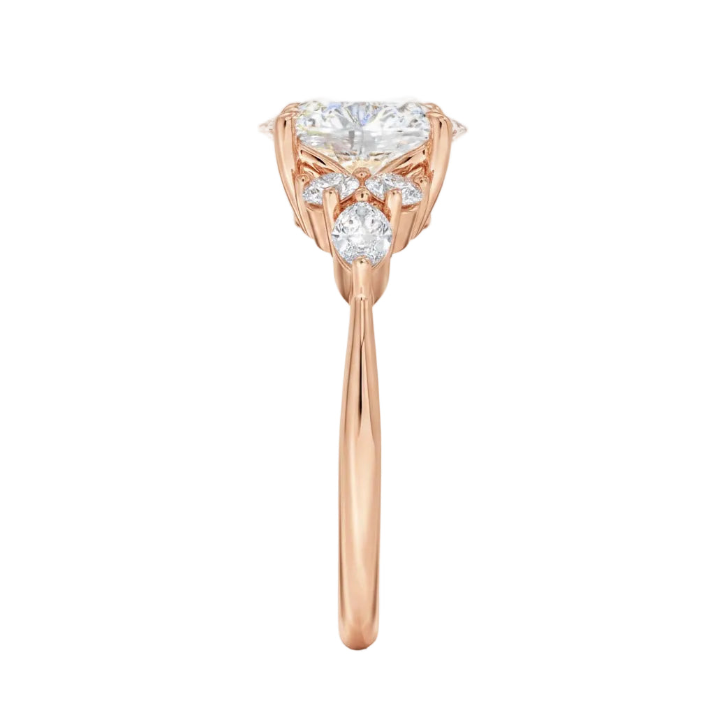 GRI certified oval and marquise stellar ring in a signature ApolloGem premium LED-lit box ready for a luxury proposal.
