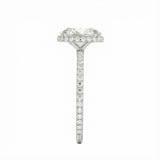 Top view of a brilliant oval moissanite ring with a shimmering pavé-set shank from ApolloGem Cape Town.