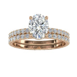 Side profile of the Oval Duo Infinity set showing the flush fit and pavé-set bands.