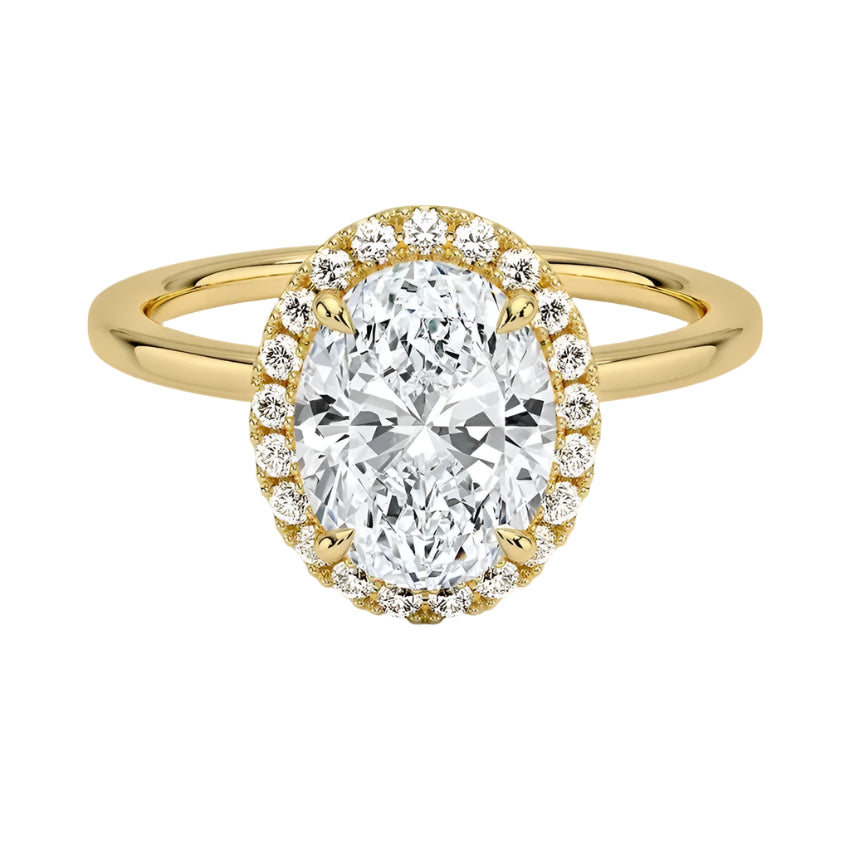 2 carat oval halo ring no diamonds on band bridal jewelry Cape Town proposal