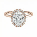 Simple elegant engagement ring oval shape 18k gold affordable luxury online store