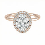 Simple elegant engagement ring oval shape 18k gold affordable luxury online store